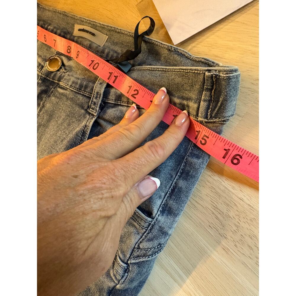 Maniere De Voir Curved Contour Panel Denim Jeans Blue Streetwear Cyber Y2K - Picture 8 of 11